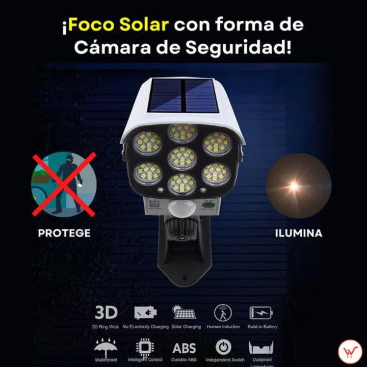 Kit 3 SecureRay 360 -Foco Solar tipo Cámara – Iluminación inteligente que disuade intrusos