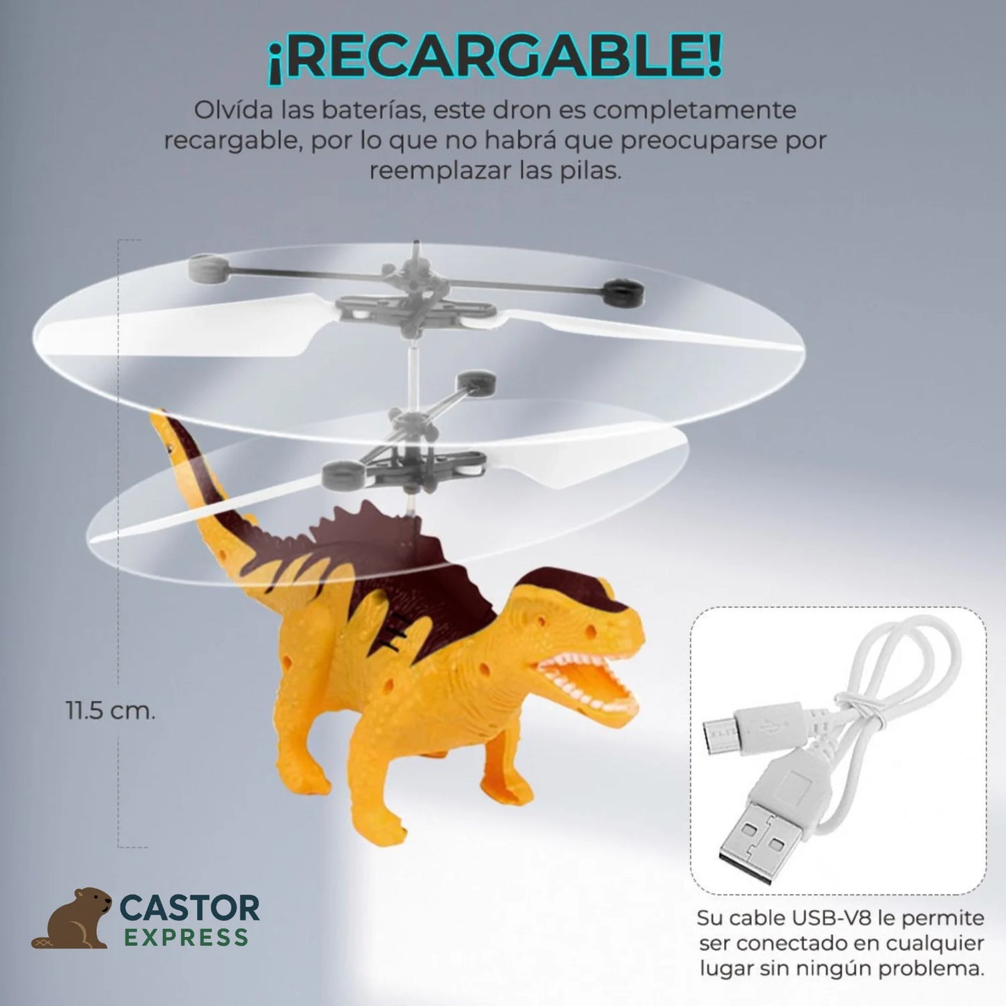 DinoFly IR -Juguete volador seguro para juego sin complicaciones y sin pantallas.