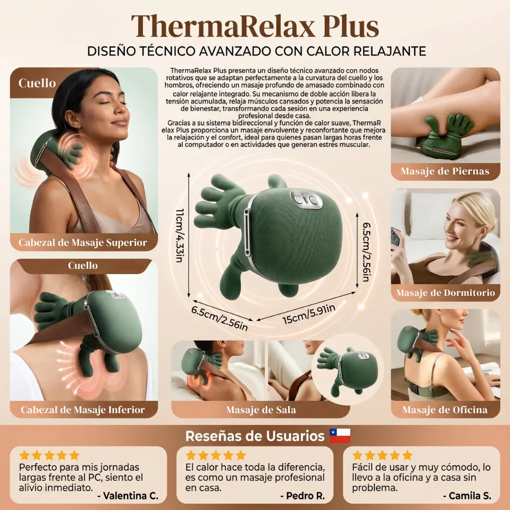 . ThermaRelax Plus - Disfruta un masaje profundo y calor relajante sin salir de casa
