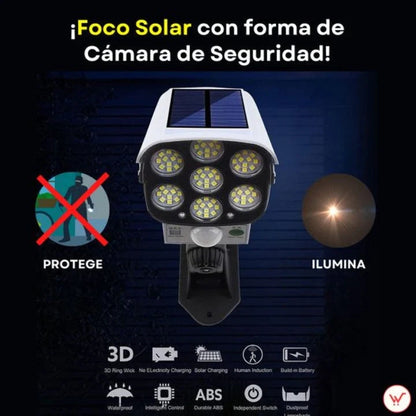 Kit 3 SecureRay 360 -Foco Solar tipo Cámara – Iluminación inteligente que disuade intrusos