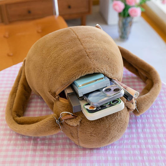 Mochila Peluche Capibara con Hamburguesa.