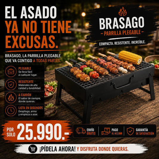 . BrasaGo - Disfruta un asado donde quieras en tu parrilla plegable