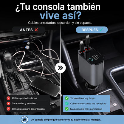. Orvion Drive – Mantén tu auto ordenado y carga tus dispositivos sin cables enredados.