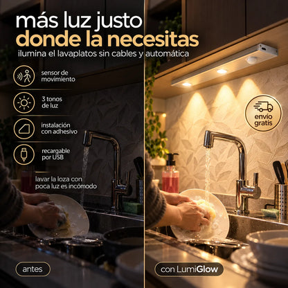 LumiGlow - Transforma tus espacios con luz elegante, sin cables y automática