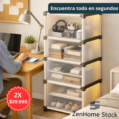 . ZenHome Stack 4 niveles – Gana espacio y mantén todo a mano con estilo premium
