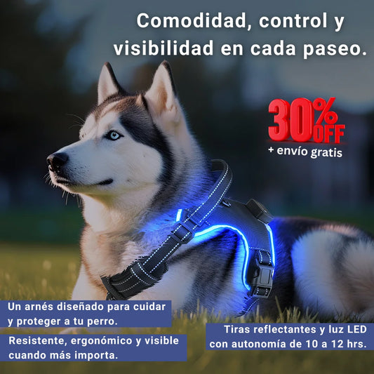 Arnés Ergonómico Guardian LED - Seguridad y visibilidad para paseos sin riesgos