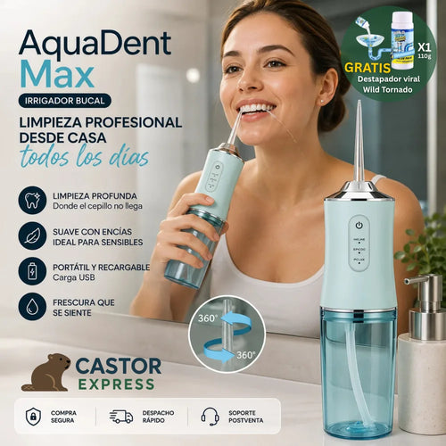 . AquaDent Max- Irrigador bucal - Limpieza profesional desde casa todos los días