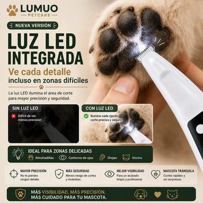 . LUMUO Petcare - Recorte preciso y silencioso para mascotas más tranquilas