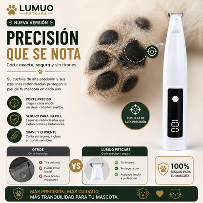 . LUMUO Petcare - Recorte preciso y silencioso para mascotas más tranquilas