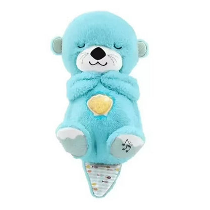 Peluche Nutria que respira, material suave, sonidos y luz relajante.