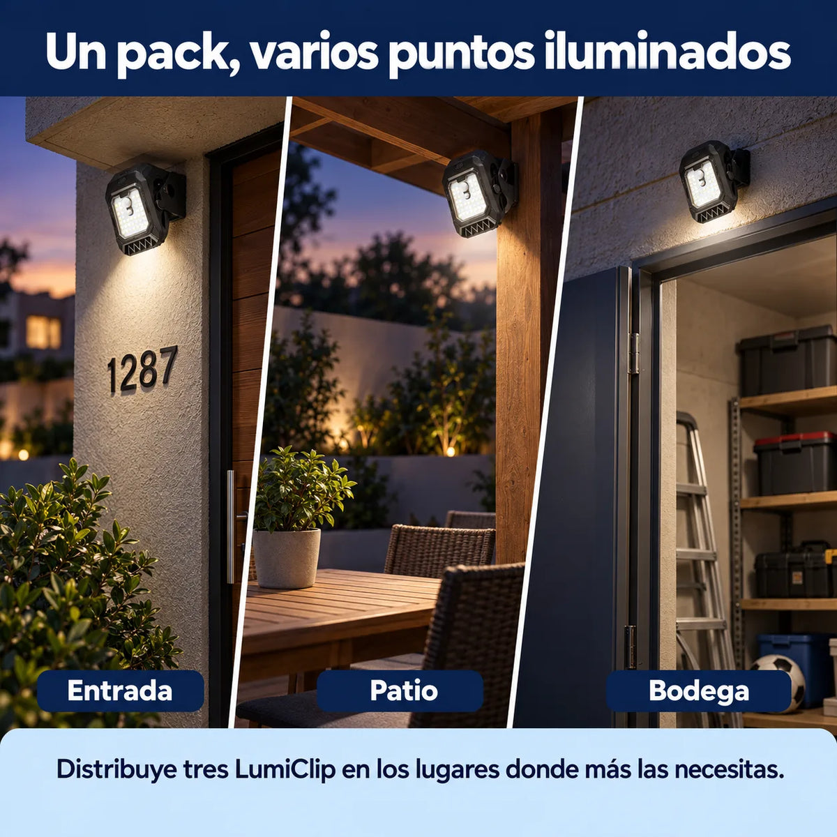 LumiClip - Luz solar adaptable y automática, ilumina donde la necesites