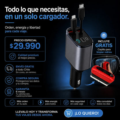. Orvion Drive – Mantén tu auto ordenado y carga tus dispositivos sin cables enredados.