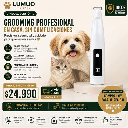 . LUMUO Petcare - Recorte preciso y silencioso para mascotas más tranquilas