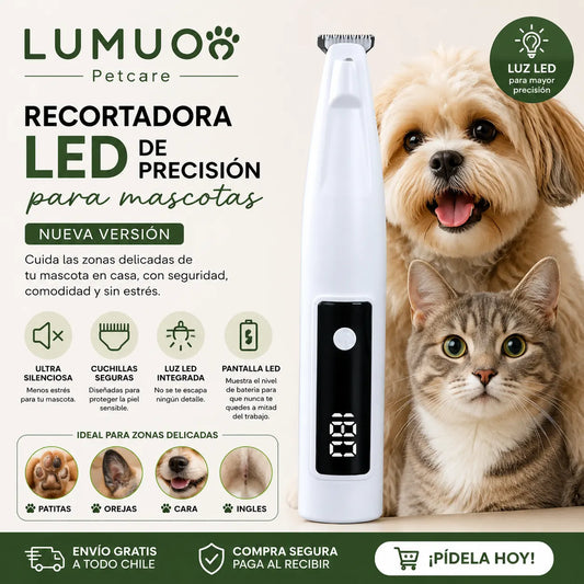 . LUMUO Petcare - Corta el pelo de patas y zonas delicadas sin peleas ni estrés.