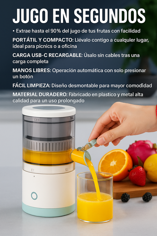 Exprimidor Portátil Inalámbrico - Jugo fresco al instante