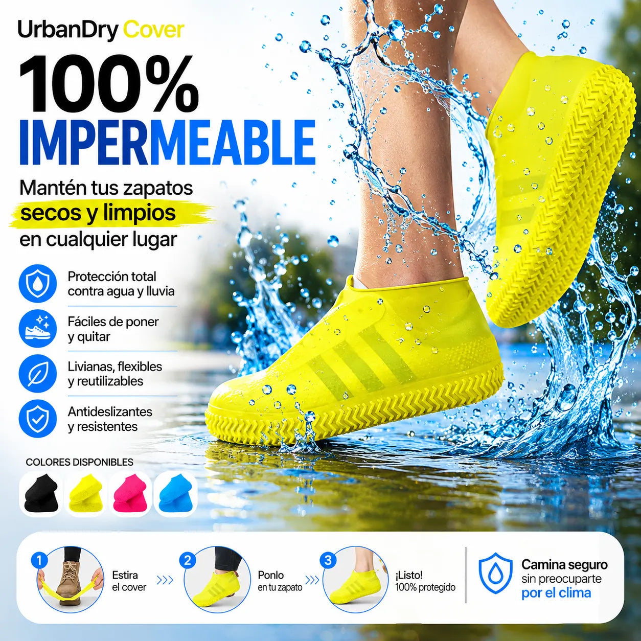 . 2X1 UrbanDry Cover- Mantén tus zapatos secos y limpios incluso bajo la lluvia