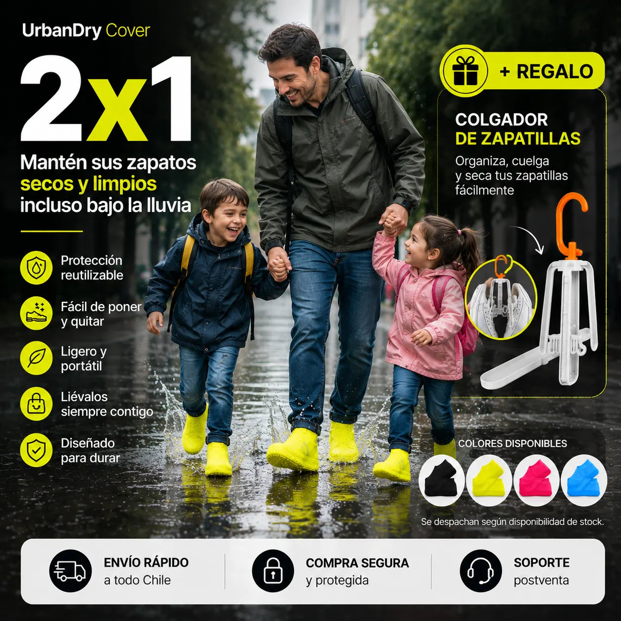 . 2X1 UrbanDry Cover- Mantén tus zapatos secos y limpios incluso bajo la lluvia