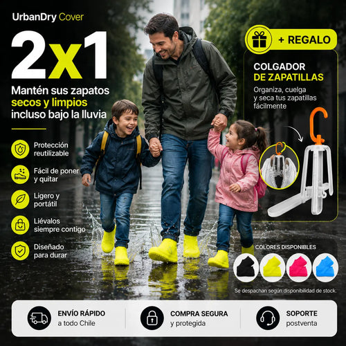 . 2X1 UrbanDry Cover- Mantén tus zapatos secos y limpios incluso bajo la lluvia