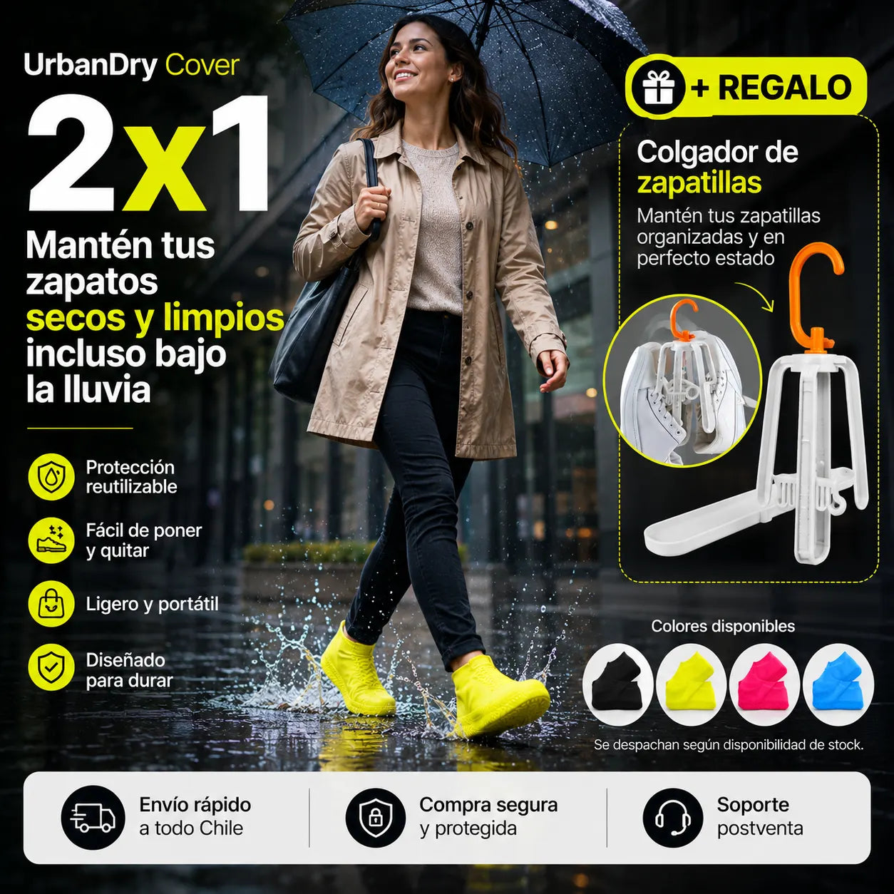 . 2X1 UrbanDry Cover- Mantén tus zapatos secos y limpios incluso bajo la lluvia