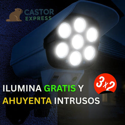 Kit 3 SecureRay 360 -Foco Solar tipo Cámara – Iluminación inteligente que disuade intrusos