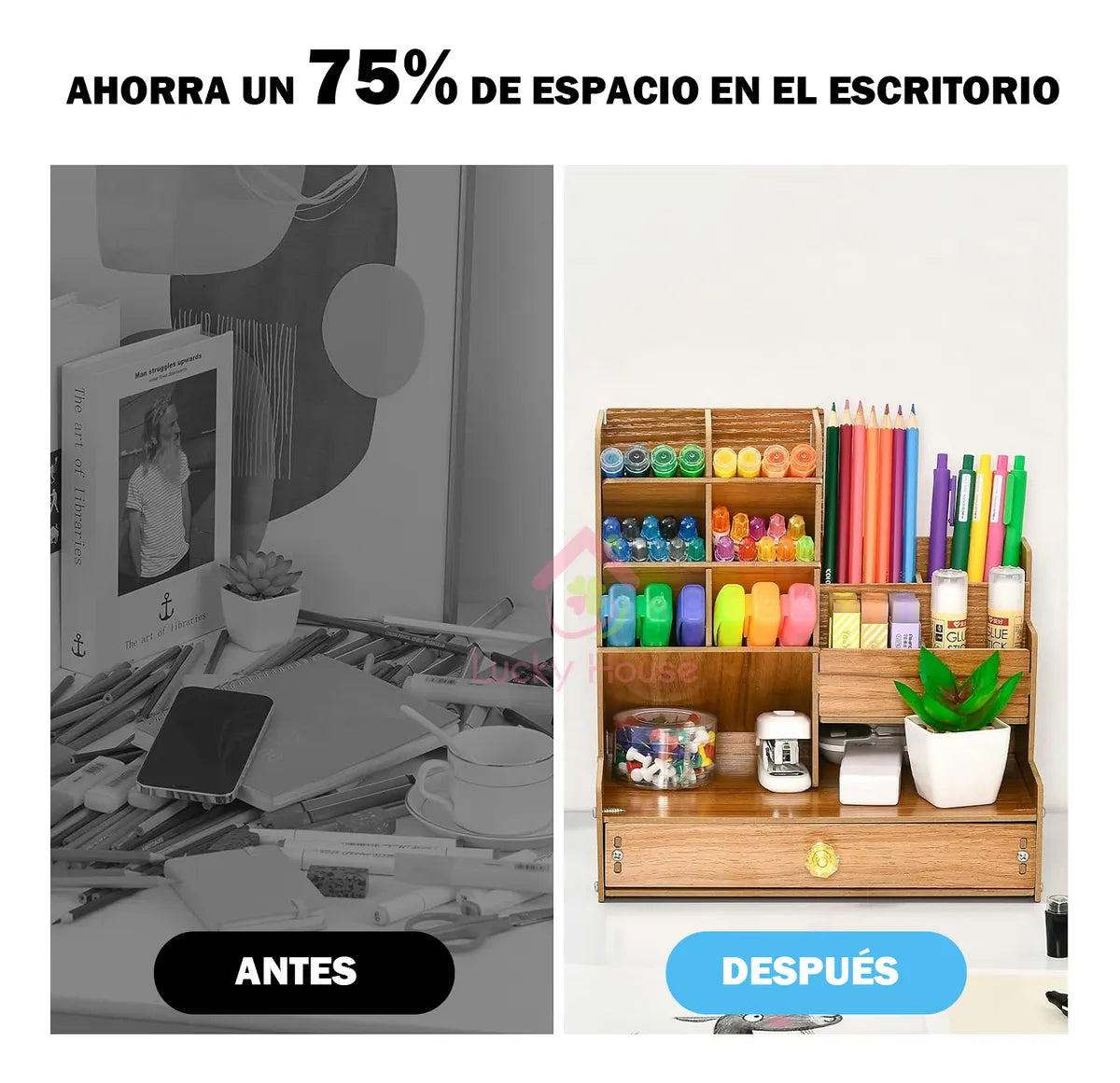 FocusDesk Pro - Organizador multifuncional - Ordena tu escritorio y encuentra todo para trabajar o estudiar