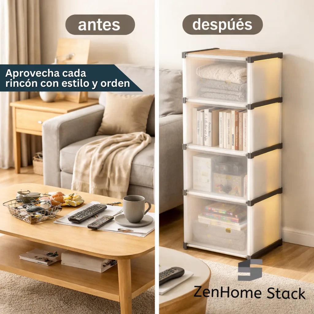 . ZenHome Stack 4 niveles – Gana espacio y mantén todo a mano con estilo premium