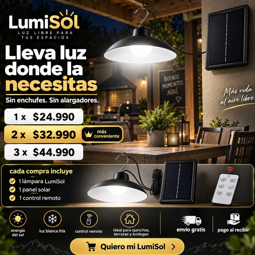. LumiSol - Ilumina espacios sin enchufes con la energía del sol