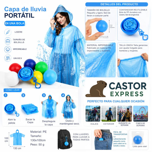 UPPG Capa De Lluvia Con Llavero Portatil