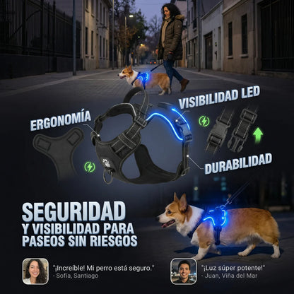 Arnés Ergonómico Guardian LED - Seguridad y visibilidad para paseos sin riesgos