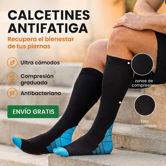 . Calcetines Antifatiga con Tecnología de Cobre - Reduce hinchazón y fatiga muscular desde el primer uso