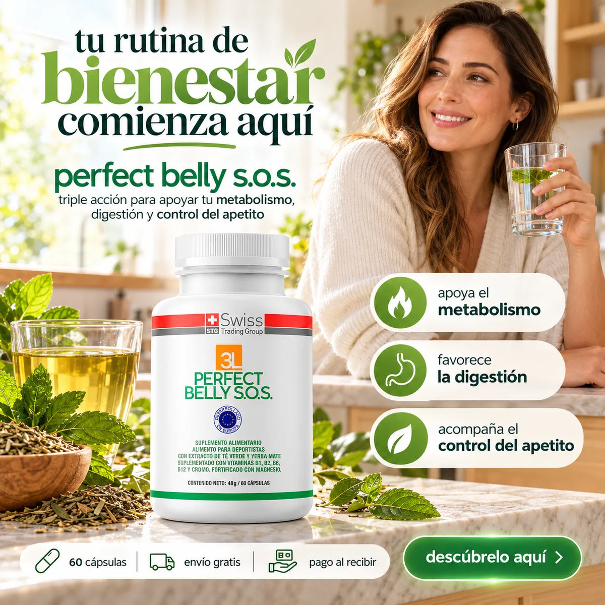 Perfect Belly S.O.S. – Triple acción para apoyar tu metabolismo, digestión y control del apetito.
