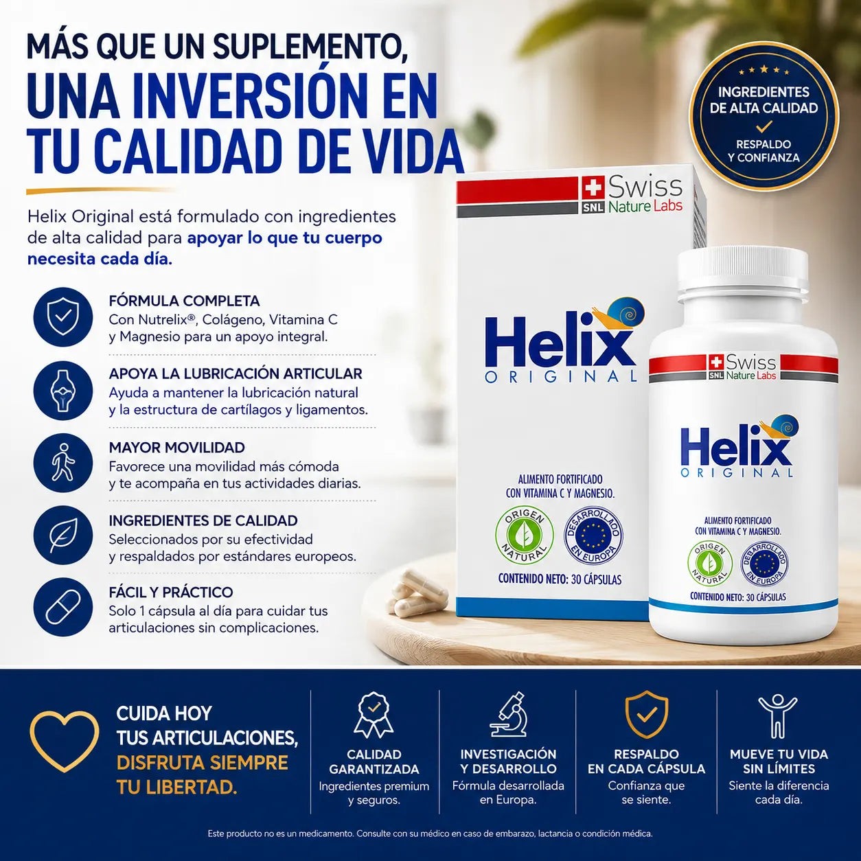 . Helix Original - Ayuda a recuperar la movilidad y lubricar tus articulaciones desde el interior