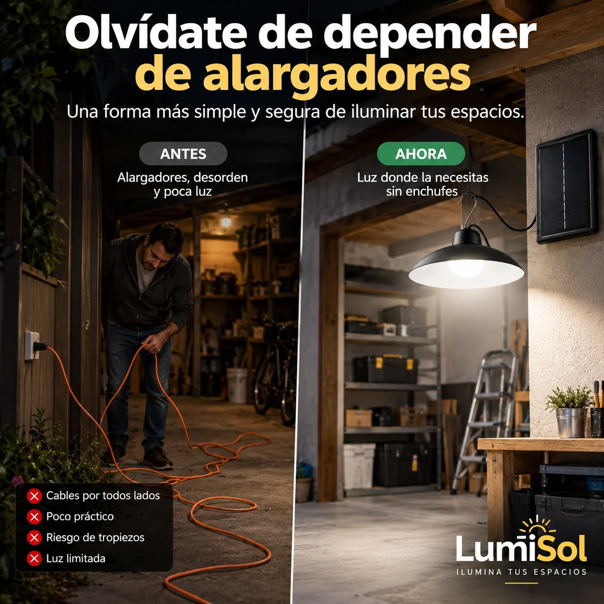 . LumiSol - Ilumina espacios sin enchufes con la energía del sol