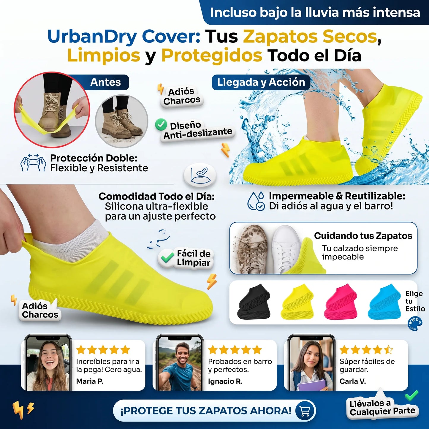 . 2X1 UrbanDry Cover- Mantén tus zapatos secos y limpios incluso bajo la lluvia