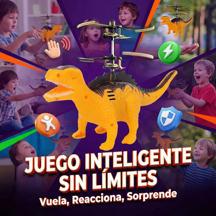 DinoFly IR -Juguete volador seguro para juego sin complicaciones y sin pantallas.