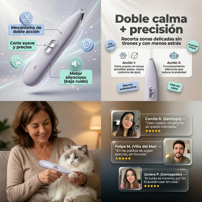 . CalmTrim Pro - Recorte preciso y silencioso para mascotas más tranquilas