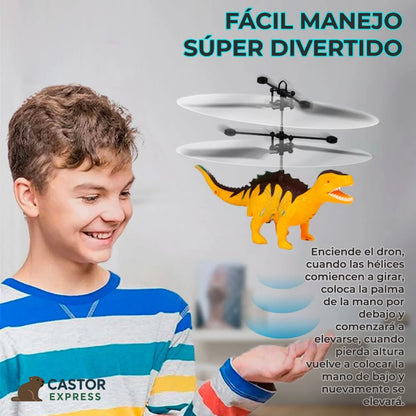 DinoFly IR -Juguete volador seguro para juego sin complicaciones y sin pantallas.