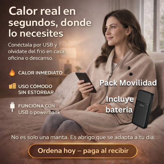 CozyHeat + Batería (Pack movilidad) - Calor suave y cómodo donde lo necesites