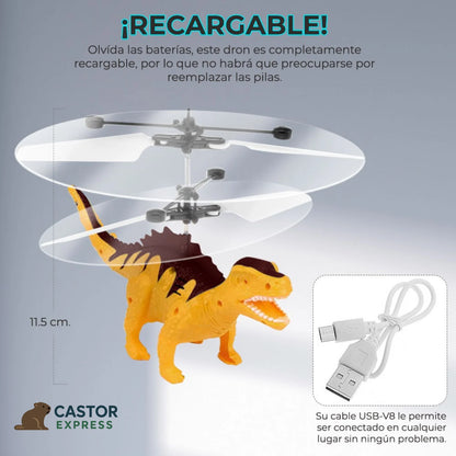 DinoFly IR -Juguete volador seguro para juego sin complicaciones y sin pantallas.