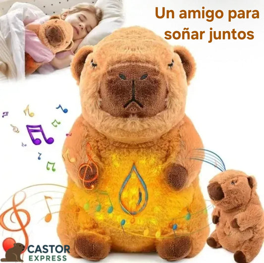Peluche Capibara que respira, con luz y sonidos relajantes.  ¡AGOTADO!